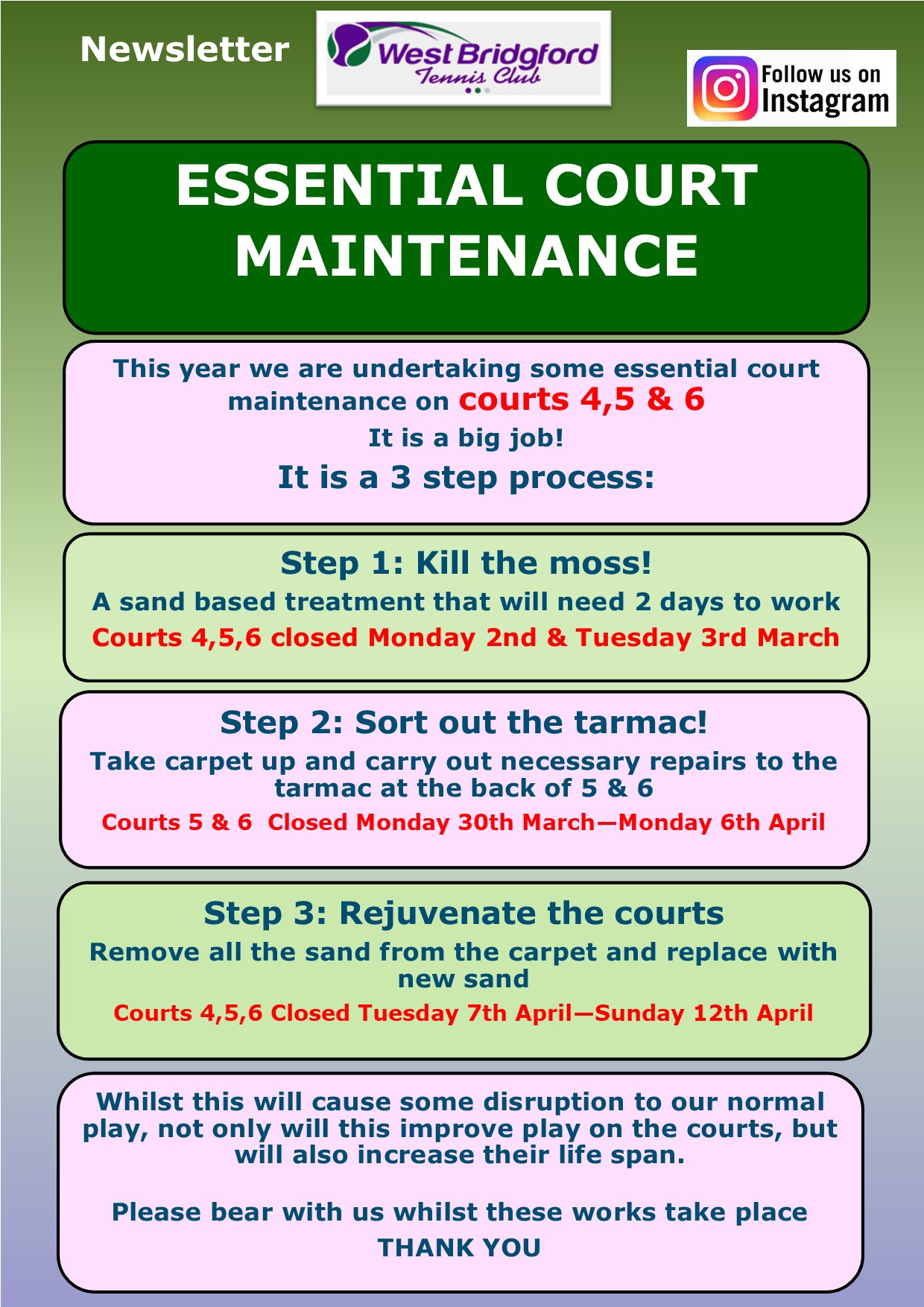 Essential Court Maintenance
