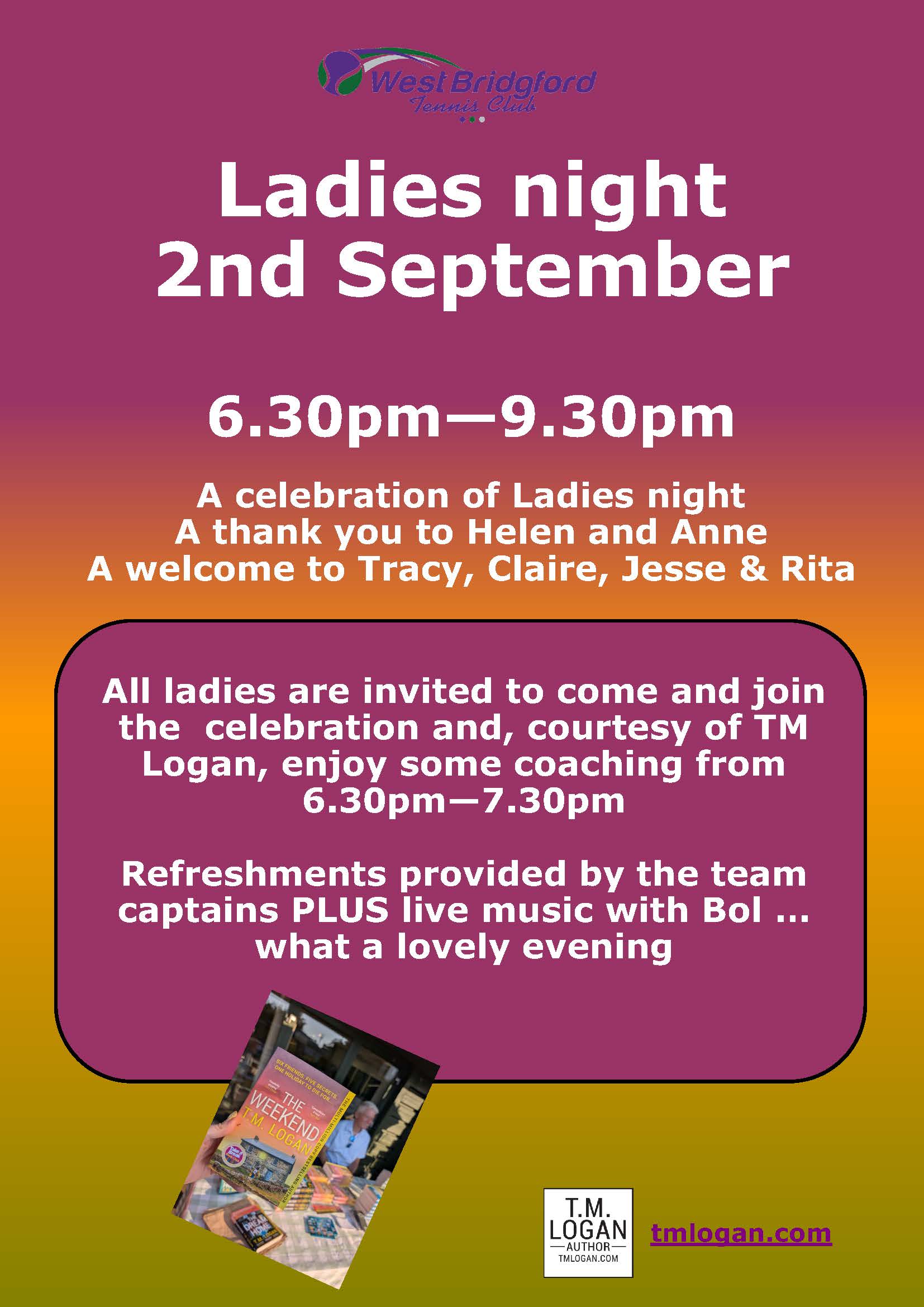 Ladies Night sponsored by TM Logan