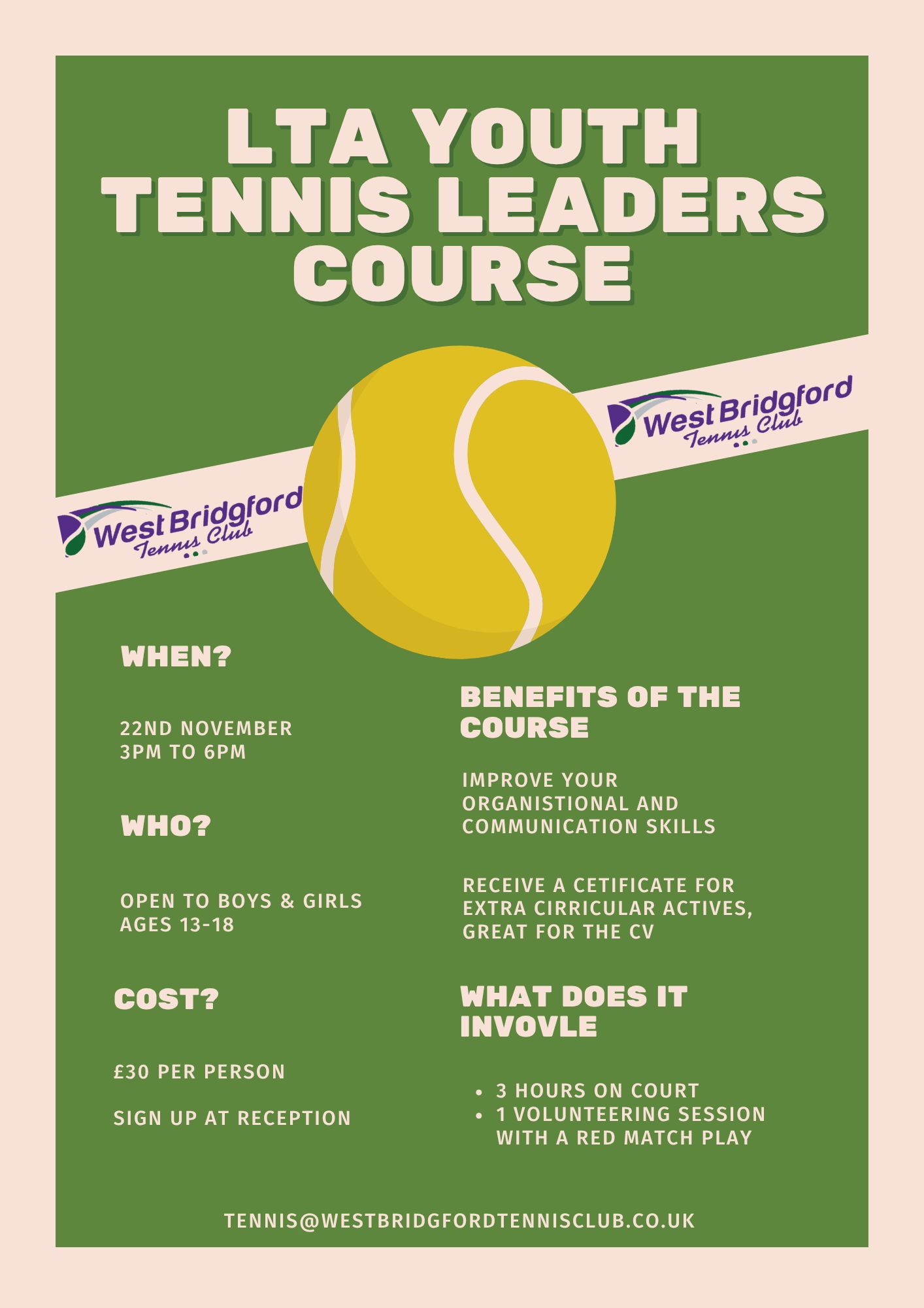 Tennis Leaders Course